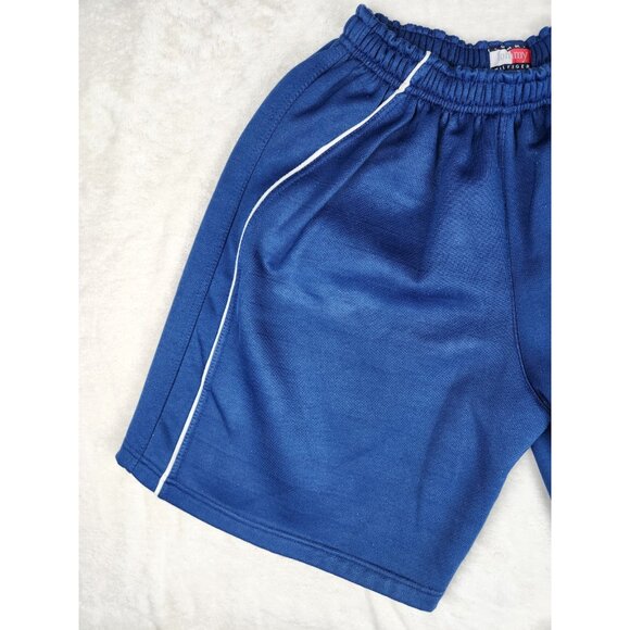 Vintage Tommy Hilfiger Men's Sweat Shorts Size Small Blue Stretch Waist Wide Leg - Picture 3 of 12